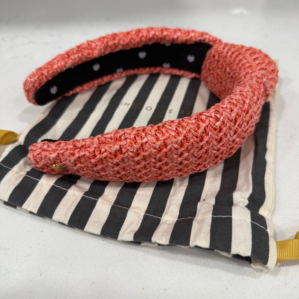 Lele Sadoughi Apricot Raffia Knotted Headband